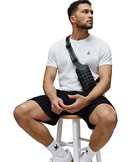 Psycho Bunny Allover Glossy Embossed Bunny Crossbody Bag