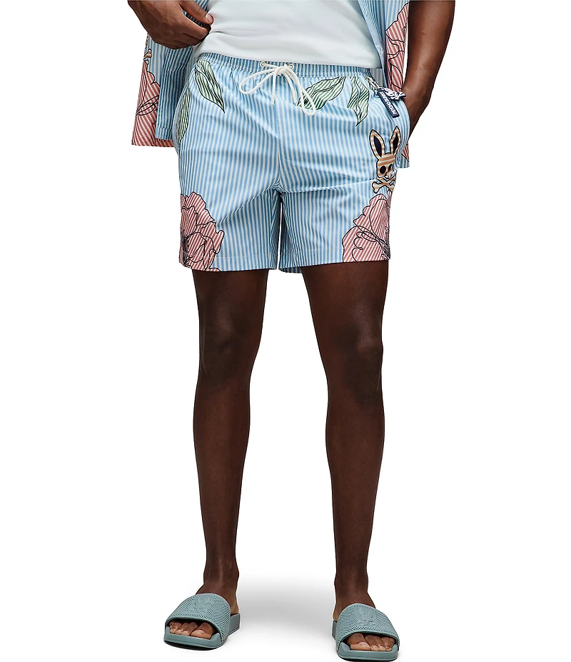 Psycho Bunny Allover Print Blair Swim Trunks
