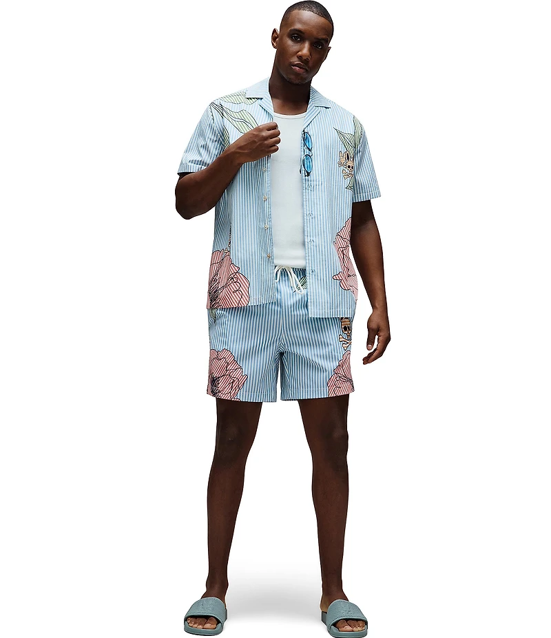 Psycho Bunny Allover Print Blair Swim Trunks