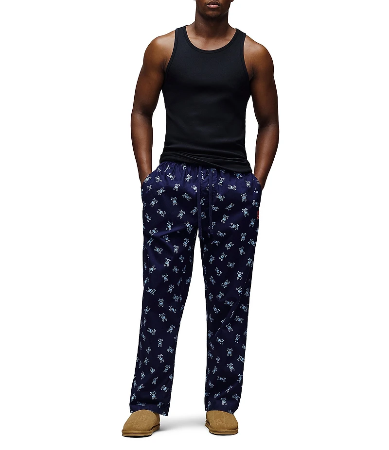 Psycho Bunny Allover Printed Woven Poplin Lounge Pants