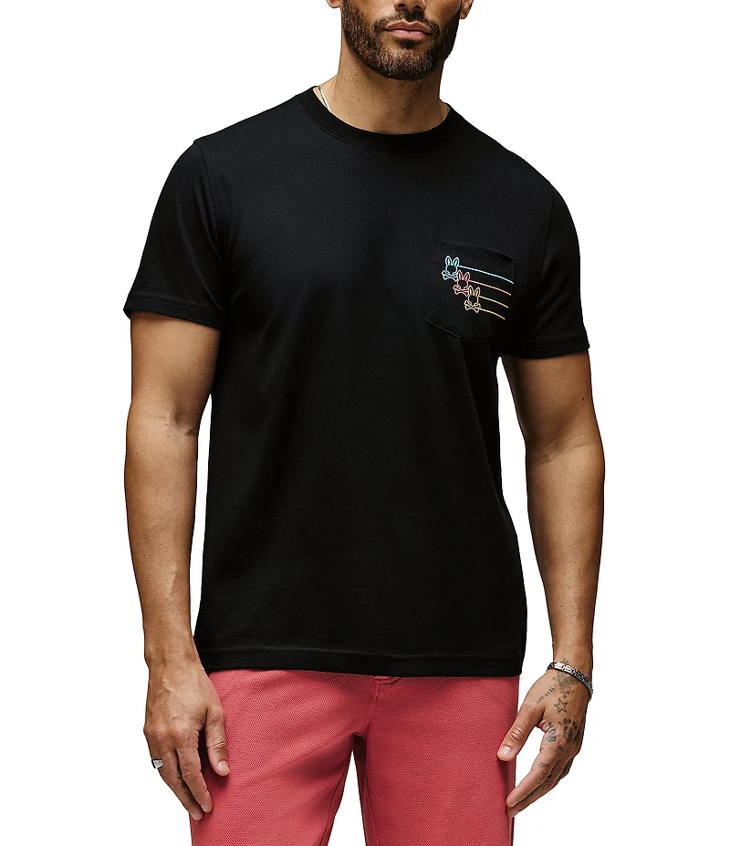Psycho Bunny Andy Embroidered Pocket Short Sleeve T-Shirt