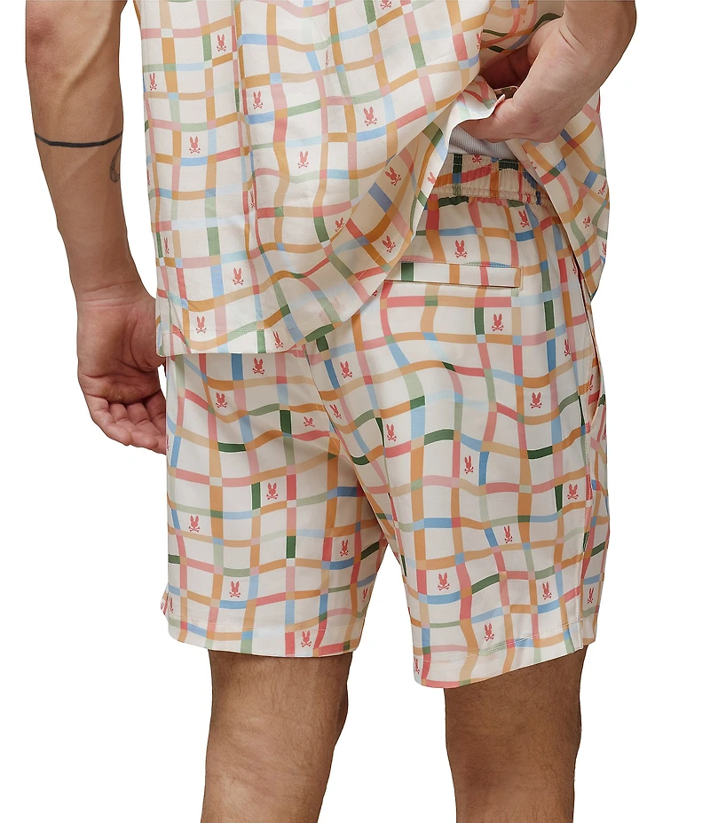 Psycho Bunny Atlas 5.75#double; Inseam Printed Swim Trunks