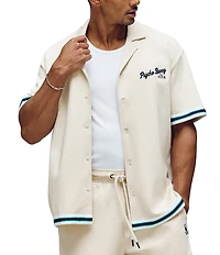 Psycho Bunny Basil Taped Short Sleeve Woven Camp Shirt