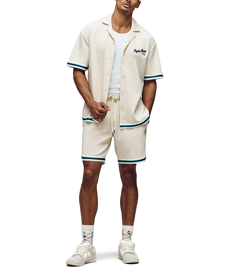 Psycho Bunny Basil Taped Short Sleeve Woven Camp Shirt