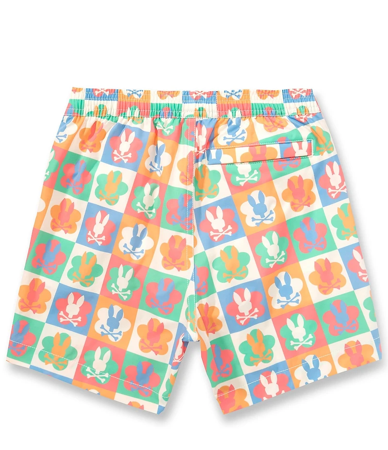 Psycho Bunny Big Boys Aiden All Over Bunny Swim Trunks