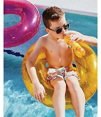 Psycho Bunny Big Boys Aiden All Over Bunny Swim Trunks