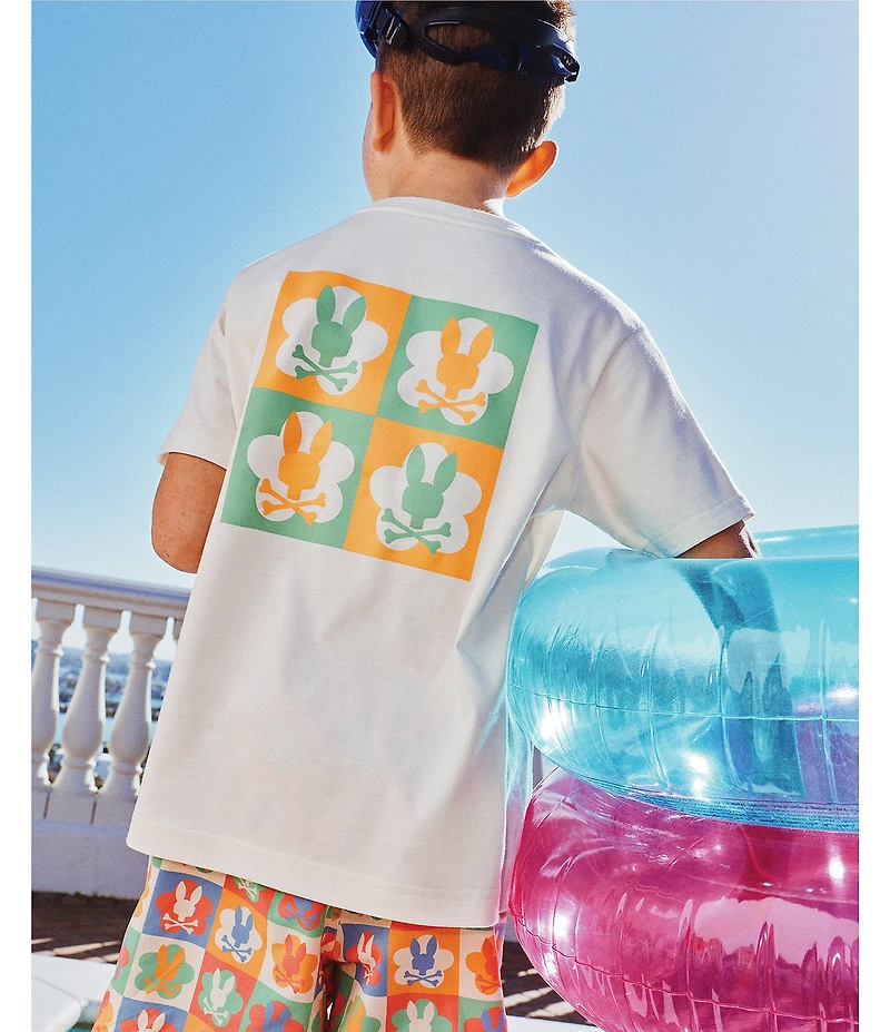 Psycho Bunny Big Boys Aiden All Over Bunny Swim Trunks