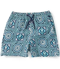 Psycho Bunny Big Boys All Over Print Frank Swim Trunks