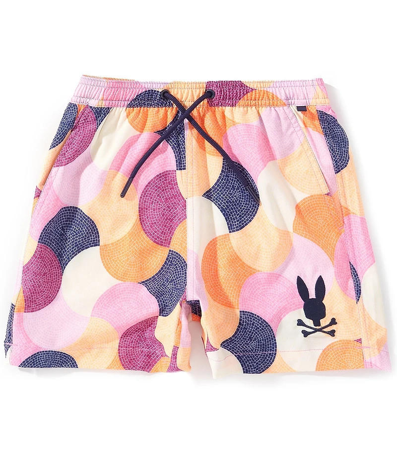 Psycho Bunny Big Boys Allover Print Ethan Swim Trunks