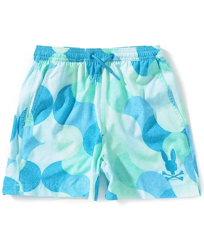 Psycho Bunny Big Boys Allover Print Ethan Swim Trunks