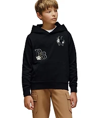 Psycho Bunny Big Boys Auguste Relaxed Fit Patch Hoodie T-Shirt