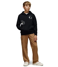 Psycho Bunny Big Boys Auguste Relaxed Fit Patch Hoodie T-Shirt