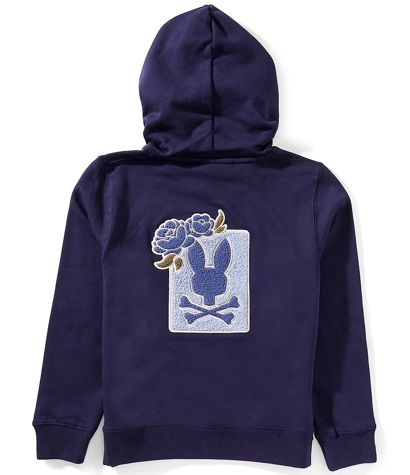 Psycho Bunny Big Boys Auguste Relaxed Fit Patch Hoodie T-Shirt