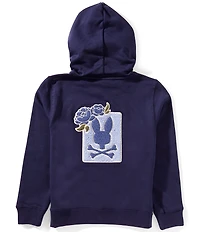 Psycho Bunny Big Boys Auguste Relaxed Fit Patch Hoodie T-Shirt