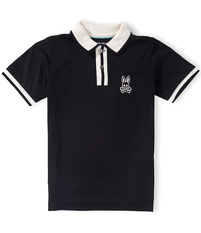 Psycho Bunny Big Boys Boys Short-Sleeve Ridley Contrast-Collar Polo Shirt