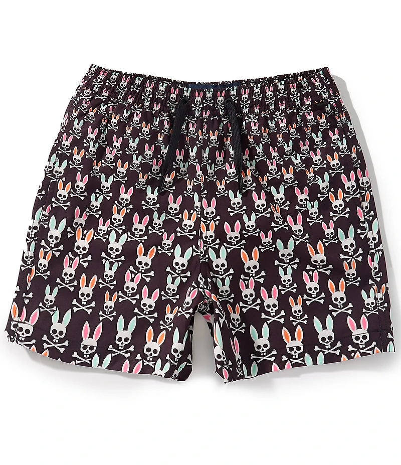 Psycho Bunny Big Boys Byron Allover Bunny Print Swim Trunks