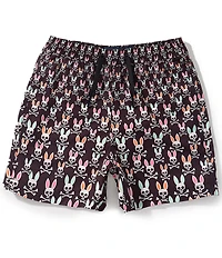 Psycho Bunny Big Boys Byron Allover Bunny Print Swim Trunks