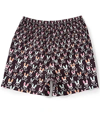 Psycho Bunny Big Boys Byron Allover Bunny Print Swim Trunks