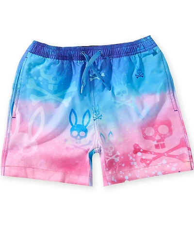 Psycho Bunny Big Boys Caspian Ombre Allover Bunny Swim Trunks