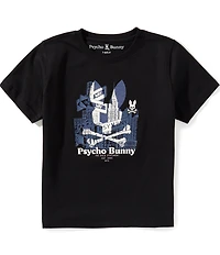Psycho Bunny Big Boys Cove Short-Sleeve Rhinestone-Embellished Water-Based-Printed T-Shirt