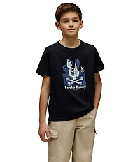 Psycho Bunny Big Boys Cove Short-Sleeve Rhinestone-Embellished Water-Based-Printed T-Shirt