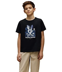 Psycho Bunny Big Boys Cove Short-Sleeve Rhinestone-Embellished Water-Based-Printed T-Shirt