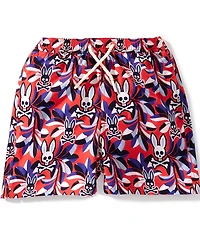 Psycho Bunny Big Boys Florian All Over Print Swim Trunks