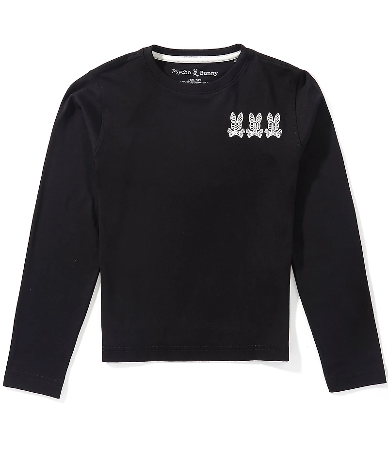 Psycho Bunny Big Boys Joey Long Sleeve Logo Back Graphic T-Shirt