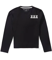 Psycho Bunny Big Boys Joey Long Sleeve Logo Back Graphic T-Shirt