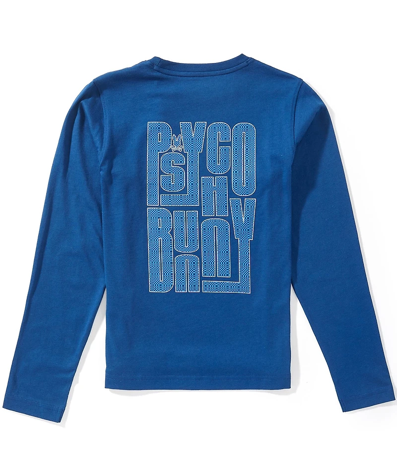 Psycho Bunny Big Boys Joey Long Sleeve Logo Back Graphic T-Shirt