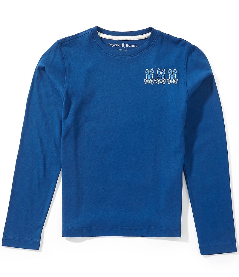 Psycho Bunny Big Boys Joey Long Sleeve Logo Back Graphic T-Shirt