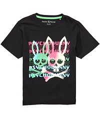 Psycho Bunny Big Boys Landon Short Sleeve Wordmark Tee