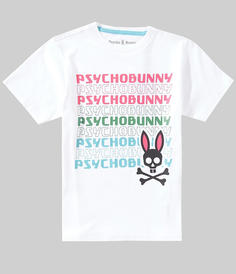 Psycho Bunny Big Boys Landon Short Sleeve Wordmark Tee