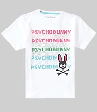 Psycho Bunny Big Boys Landon Short Sleeve Wordmark Tee