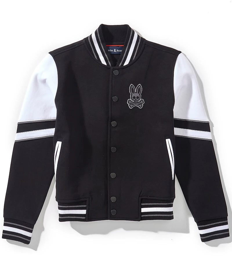 Psycho Bunny Big Boys Long Sleeve Joey Varsity Inspired Bomber Jacket