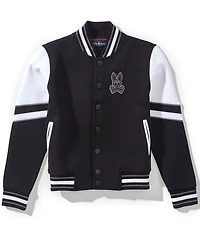 Psycho Bunny Big Boys Long Sleeve Joey Varsity Inspired Bomber Jacket