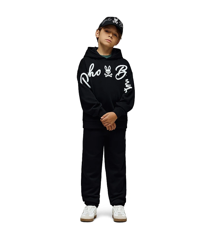 Psycho Bunny Big Boys Long-Sleeve Tate Logo Embroidered Hoodie