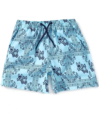 Psycho Bunny Big Boys Luke Paisley-Printed Swim Trunks