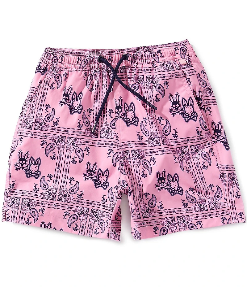 Psycho Bunny Big Boys Luke Paisley-Printed Swim Trunks
