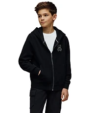Psycho Bunny Big Boys Marlo Herringbone Patch Full Zip Hoodie