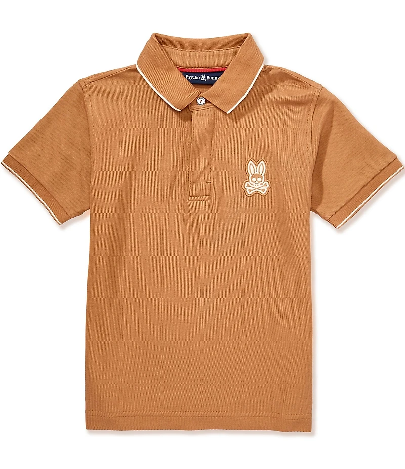 Psycho Bunny Big Boys Marlon Short-Sleeve Embroidered-Logo-Patch Polo Shirt