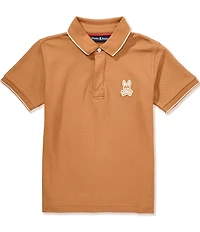 Psycho Bunny Big Boys Marlon Short-Sleeve Embroidered-Logo-Patch Polo Shirt