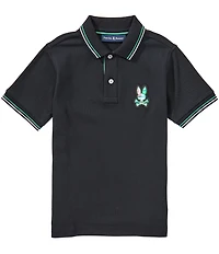 Psycho Bunny Big Boys Nate Short Sleeve Pima Cotton Polo Shirt