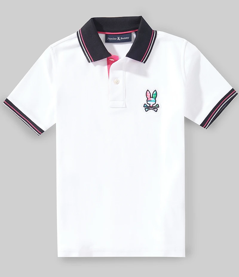 Psycho Bunny Big Boys Nate Short Sleeve Pima Cotton Polo Shirt