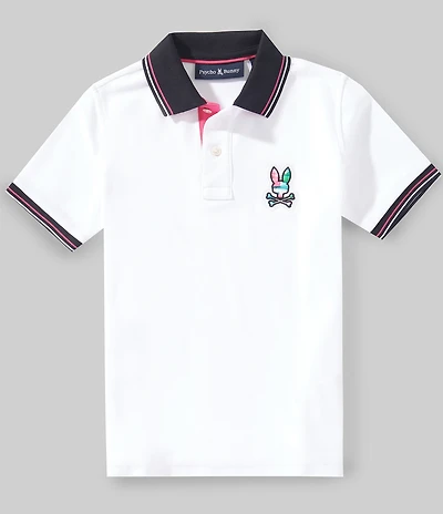 Psycho Bunny Big Boys Nate Short Sleeve Pima Cotton Polo Shirt