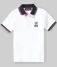 Psycho Bunny Big Boys Nate Short Sleeve Pima Cotton Polo Shirt