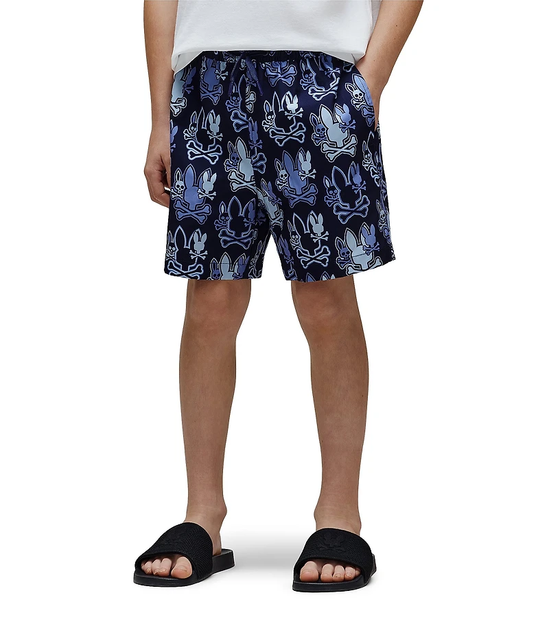 Psycho Bunny Big Boys Olden All Over Print Swim Trunk