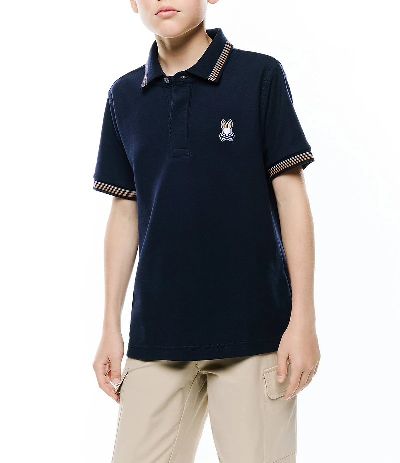 Psycho Bunny Big Boys Pal Short Sleeve Pique Polo Shirt