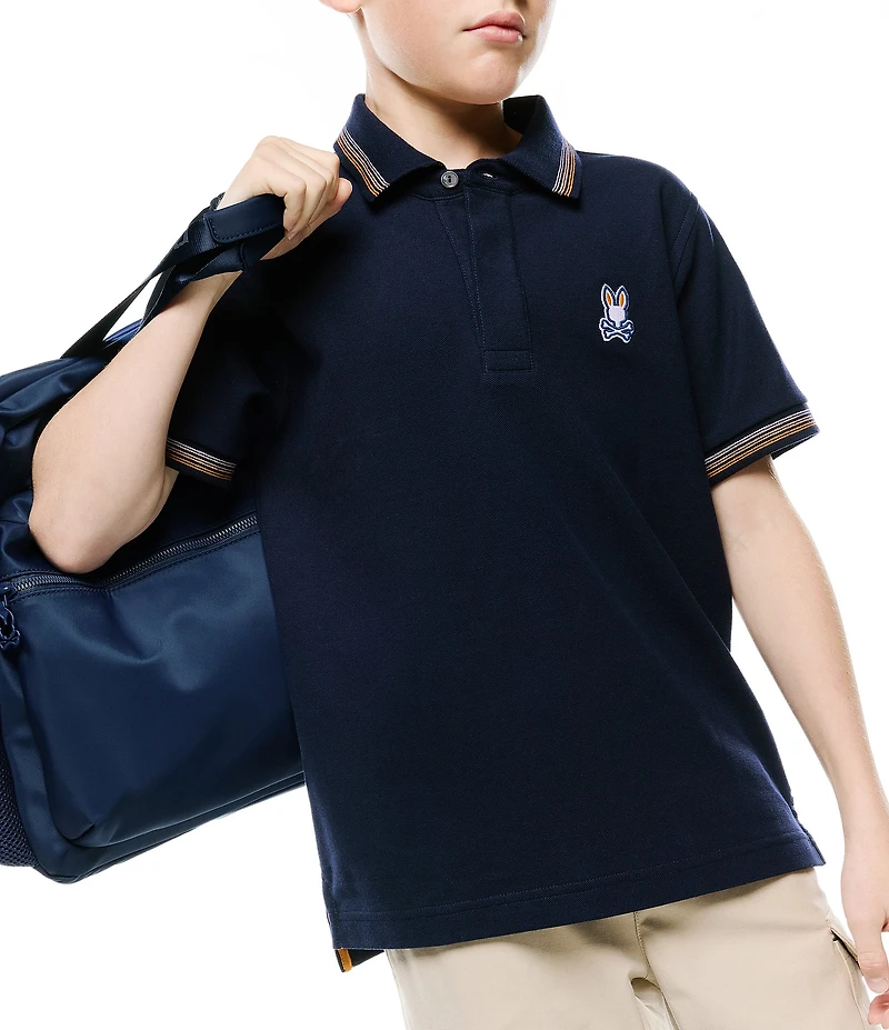 Psycho Bunny Big Boys Pal Short Sleeve Pique Polo Shirt
