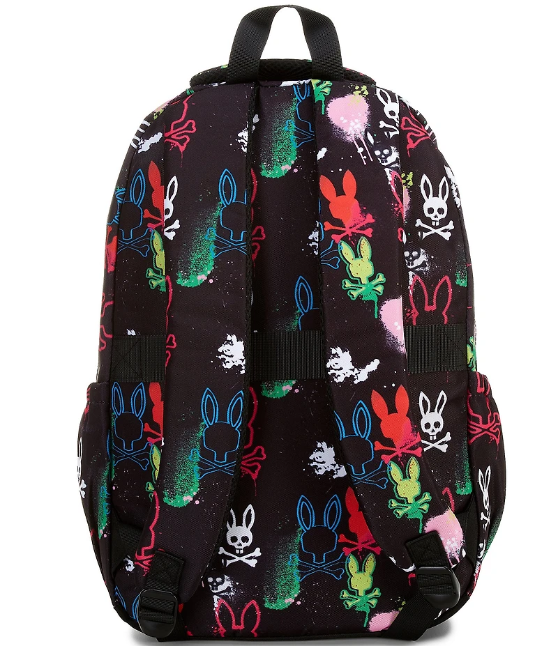 Psycho Bunny Big Boys Quintin Allover-Bunny-Printed Backpack